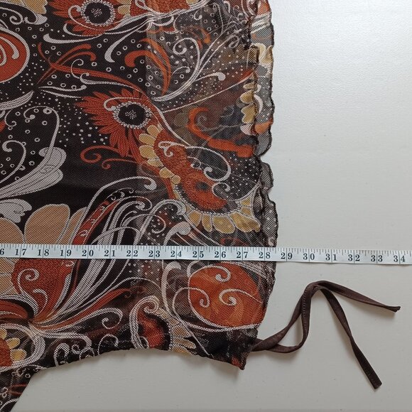 Schott NYC 70s Vintage Abstract Print Mesh Top - Picture 14 of 16